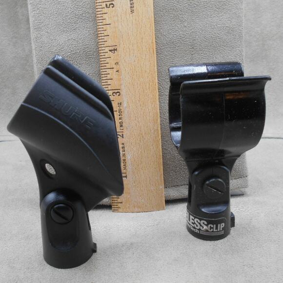 Microphone Stand Mount Holder Mic Clip Lot: Shure & Rhythm Tech - Picture 2 of 6